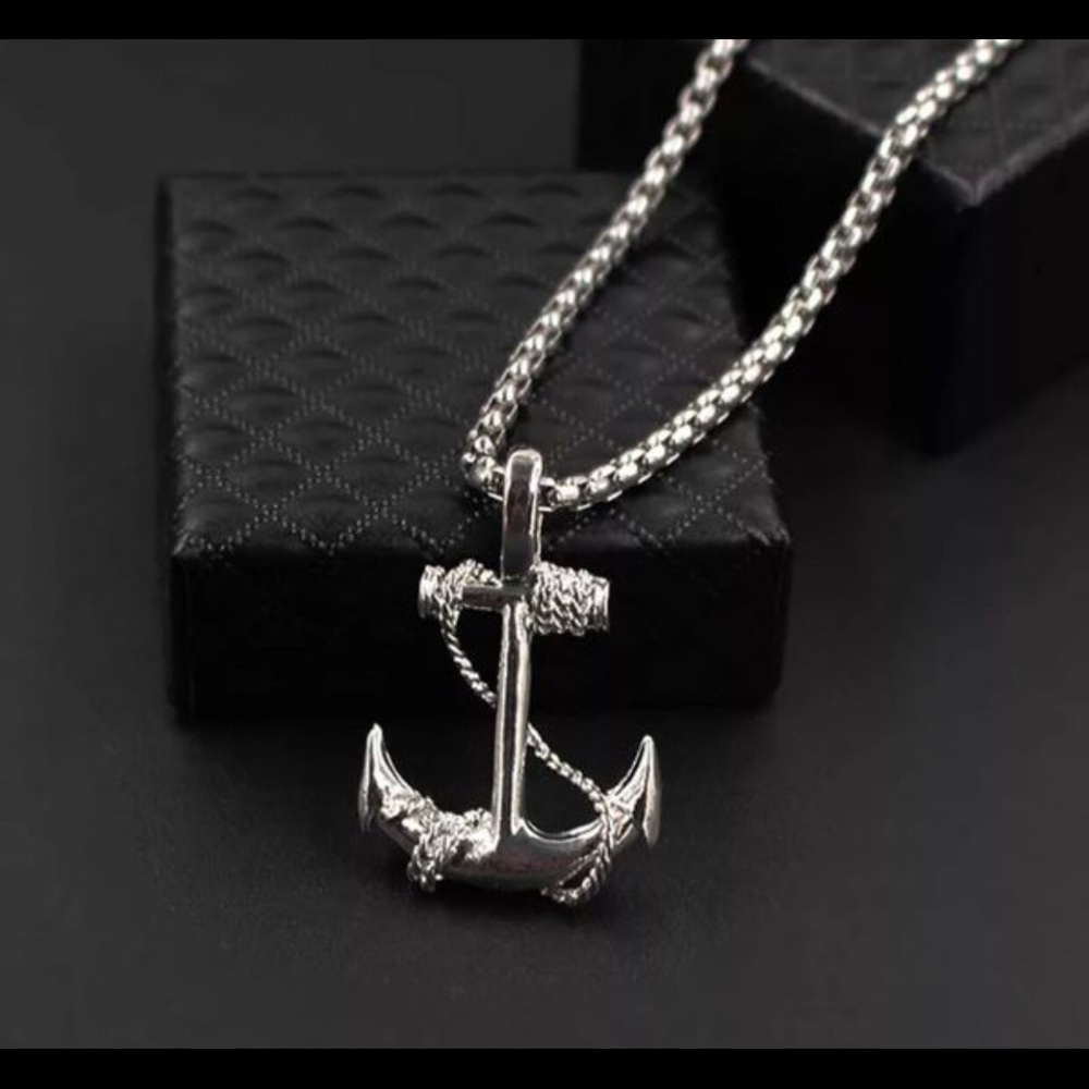 Anchor  Men's Fashion Vintage Jewelry (White)